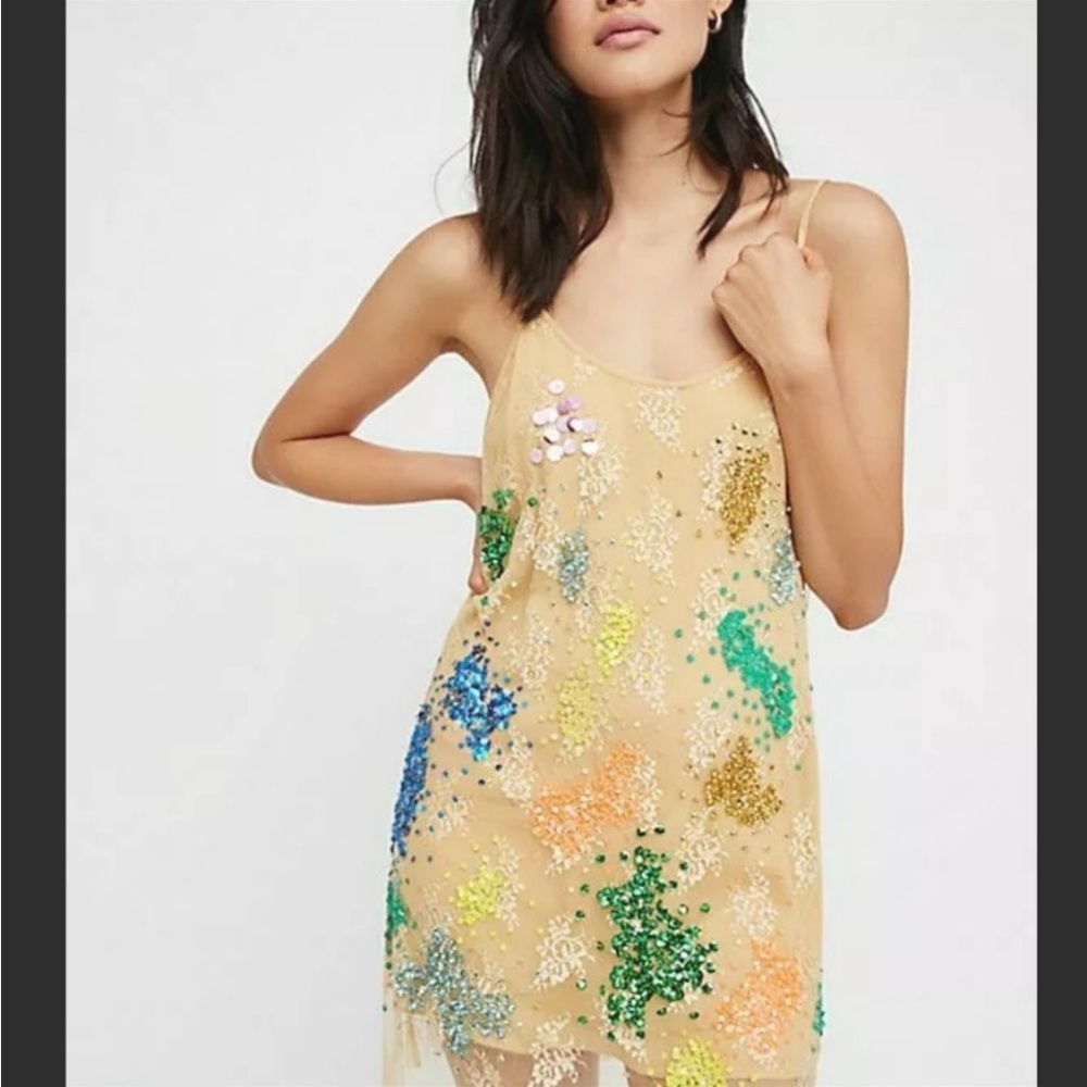 Free People Multi-Color Sequin Mini Dress